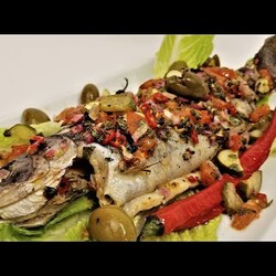 Печеная форель с овощами. Рецепт Димы Кулинахера. Rainbow Trout Baked with Vegetables. Eng Subtitles