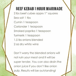 Beef kebab 1 hour marinade