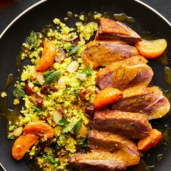 Spiced Duck Breasts with Mandarin Oranges and Dates Recipe