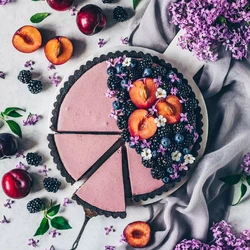 No-Bake Blackberry Mousse Tart - VEGAN