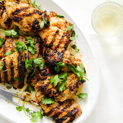 Grilled Za’atar Chicken With Garlic Yogurt and Cilantro Recipe • 5★