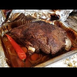 Баранья нога запеченная на пивном пару. Lamb baked over the beer. Рецепт Димы Кулинахера.