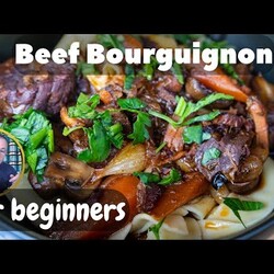How to make Beef Bourguignon inspired by Julia Child. Simplified version for beginners in Dutch Oven