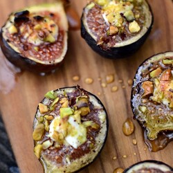 Roasted Figs with Goat Cheese and Honey | Town & Country Living
