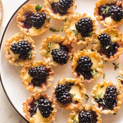 Brie Phyllo Cups with Blackberry and Thyme