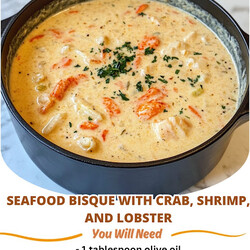 Seafood Bisque with Crab, Shrimp and Lobster