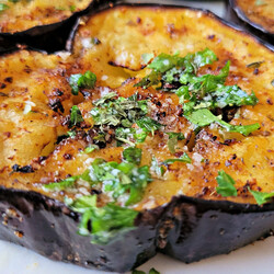 Air Fryer Eggplant with Garlic Parmesan Butter - Daily Yum