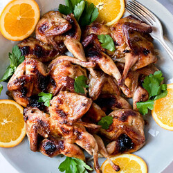 Butterflied Quail With An Orange, Cumin and Brown Sugar Glaze