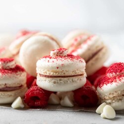 White Chocolate Raspberry Macarons