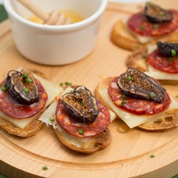 Honeyed Chorizo & Fig Crostini - A Simple, Elegant Spanish Tapas Recipe