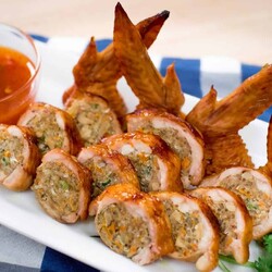 Stuffed Chicken Wings Recipe & Video - Hot Thai Kitchen ปีกไก่ยัดไส้