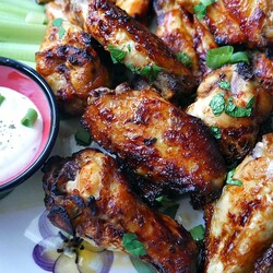 Tastiest Air Fryer Chicken Wings with Sticky Honey Buffalo Sauce (recipe) - Daily Yum