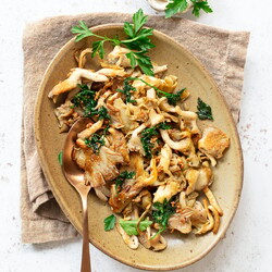 Sautéed Oyster Mushrooms with Garlic