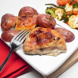 Greek Lemon-Garlic Chicken Thighs and Potatoes
