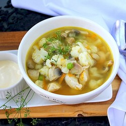 Суп с цветной капустой и шампиньонами | Меню недели