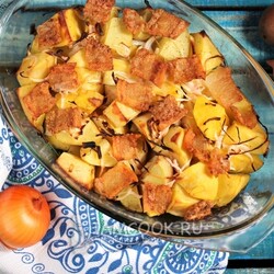 Картошка с салом в духовке — рецепт с фото