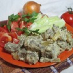 Печень нежная в сметанном соусе