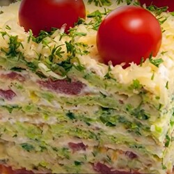 Торт из кабачков с помидорами