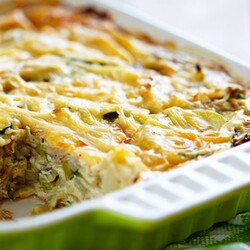 "Сытный заливной пирог с картошкой и курицей"