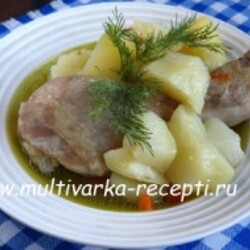Картошка с курицей в мультиварке