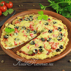 Пицца без теста из курицы