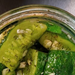Хрустящие малосольные огурцы с чесноком и укропом