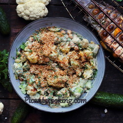 Салат з цвітної капусти з нутом