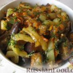 Рецепт: Рагу из баклажанов постное на RussianFood.com