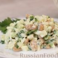 Рецепт: Белковый салат с кальмарами на RussianFood.com