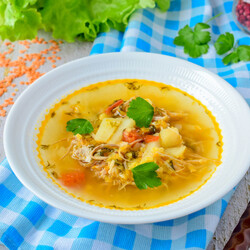 Чечевичный суп со свининой — рецепт с фото