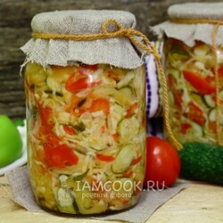 Салат из огурцов и капусты на зиму — рецепт с фото