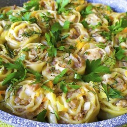 Штрули с фаршем и овощами