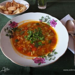 Итальянский суп с чечевицей