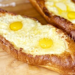 Ленивые хачапури из багета в духовке  - простой и вкусный рецепт с пошаговыми фото