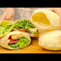 ФАНТАСТИЧЕСКАЯ ПИТА мягкие, воздушные карманы для еды! Ночное Тесто English subtitles