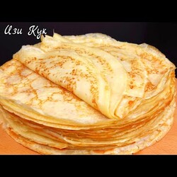 ТОНКИЕ блины на кипятке, нежные эластичные блины, вкусные блинчики Люда Изи Кук рецепт блинов Crepes
