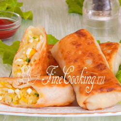 Блинчики с рисом и яйцом