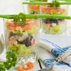 Timbales crevettes-champignons