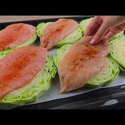 Куриная грудка с капустой