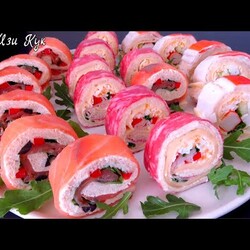 Праздничные закуски 2023 канапе рулет на праздник Люда Изи Кук праздничный стол рецепты на новый год