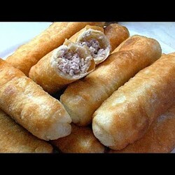 Трубочки с мясом . Жареные пирожки. Тесто для пирожков и пончиков.