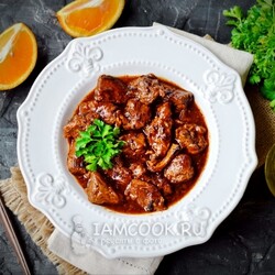 Говядина в кисло-сладком соусе с апельсином — рецепт с фото