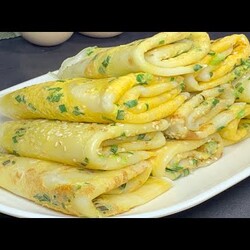 雞蛋蔥花餅，柔軟勁道特別好吃，做法也簡單，全程手不沾面不揉面