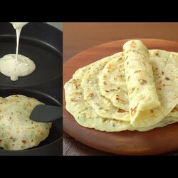 Жидкое тесто за 3 минуты, чесночные лепешки :: Без дрожжей, без замеса, быстро и просто