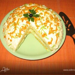 Кабачковый торт (закусочный), пошаговый рецепт на 3018 ккал, фото, ингредиенты - Александра