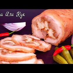 Мясная закуска домашняя ветчина из рульки новогоднее мясо на новый год 2023 ЛюдаИзиКук блюда из мяса