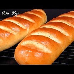 ЛУЧШИЕ БАТОНЫ Домашний батон по простому рецепту  Люда Изи Кук выпечка хлеба Simple Bread Recipe Еда