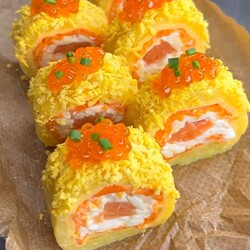 роллы мимоза | Рецепты еды, Еда для рождественской вечеринки, Питание рецепты