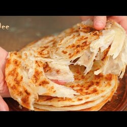 Всего лишь ВОДА + МУКА = Вы удивитесь, как ЭТО ПРОСТО приготовить! Слоеные лепешки на сковороде