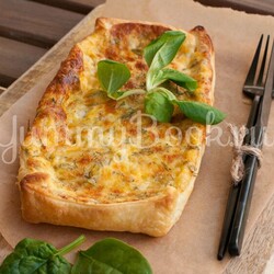 Хачапури на слоеном тесте - простой и вкусный рецепт с пошаговыми фото